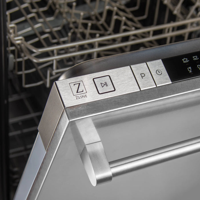 ZLINE 24" Classic Euro Style Dishwasher in DuraSnow® Stainless Steel with Traditional Style Handle, DW-SN-H-24 ZLINE Dreamwood Living