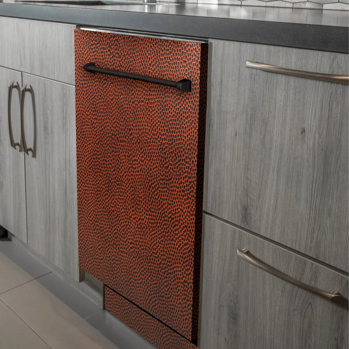 ZLINE 24" Classic Euro Style Top Control Dishwasher in Hand-Hammered Copper with Traditional Style Handle, DW-HH-H-24 ZLINE Dreamwood Living