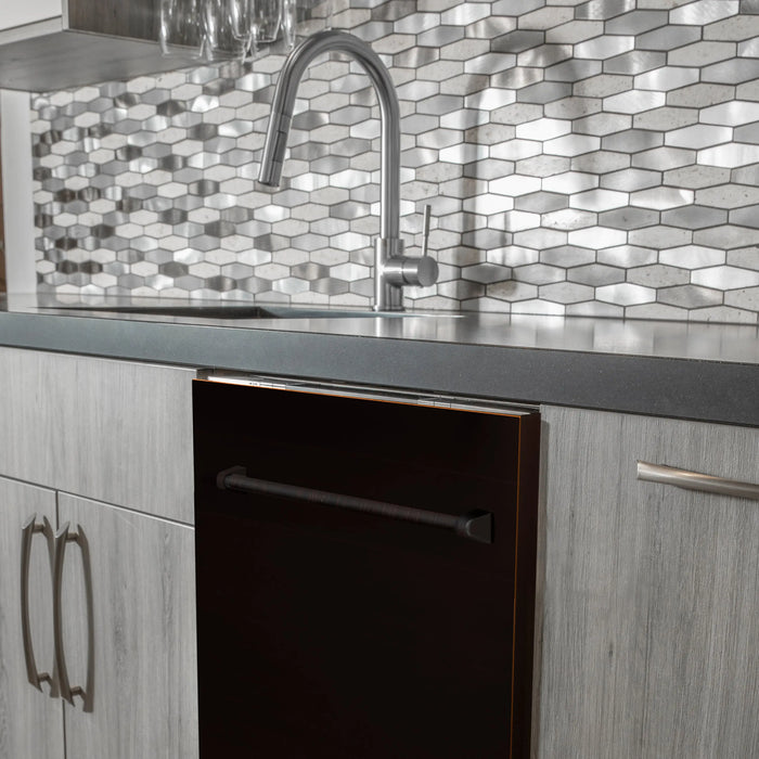 ZLINE 24" Classic Top Control Dishwasher Oil-Rubbed Bronze with Traditional Style Handle, DW-ORB-H-24 ZLINE Dreamwood Living