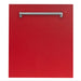 ZLINE 24" Classic Top Control Dishwasher in Red Matte with Traditional Style Handle, DW-RM-24 ZLINE