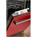 ZLINE 24" Classic Top Control Dishwasher in Red Matte with Traditional Style Handle, DW-RM-24 ZLINE