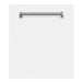 ZLINE 24" Classic Top Control Dishwasher in White Matte with Traditional Style Handle, DW-WM-24 ZLINE