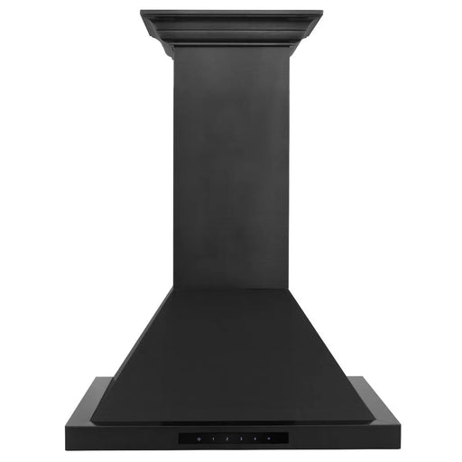 ZLINE 24" Convertible Vent Wall Mount Range Hood in Black Stainless Steel with Crown Molding, BSKBNCRN-24 ZLINE Dreamwood Living