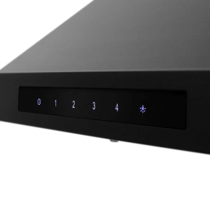 ZLINE 24" Convertible Vent Wall Mount Range Hood in Black Stainless Steel with Crown Molding, BSKBNCRN-24 ZLINE Dreamwood Living