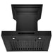 ZLINE 24" Convertible Vent Wall Mount Range Hood in Black Stainless Steel with Crown Molding, BSKENCRN-24 ZLINE Dreamwood Living
