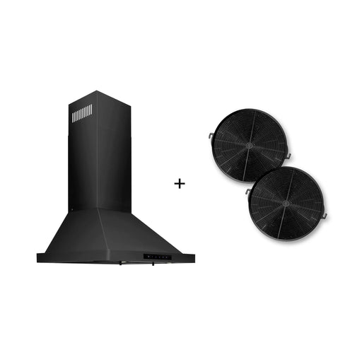 ZLINE 24" Convertible Wall Mount Range Hood in Black Stainless with Charcoal Filters, BSKBN-CF-24 ZLINE Dreamwood Living