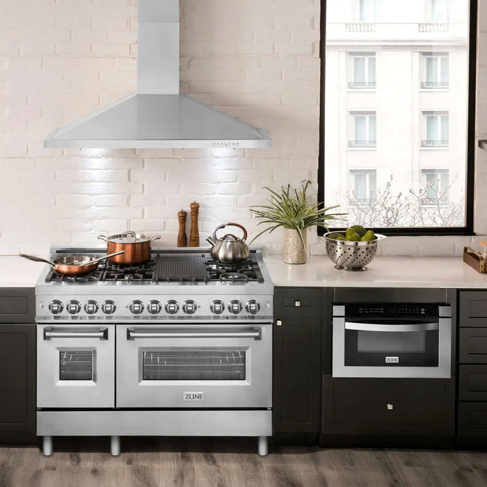 ZLINE 24" Convertible Wall Mount Range Hood in Stainless Steel with Charcoal Filters, KB-CF-24 ZLINE Dreamwood Living