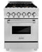 ZLINE 24" Dual Fuel Range in Stainless Steel with Brass Burners, RA-BR-24 ZLINE