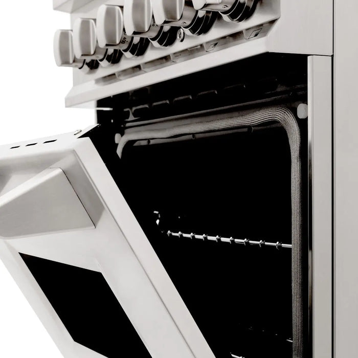 ZLINE 24" Dual Fuel Range in Stainless Steel with Brass Burners, RA-BR-24 ZLINE