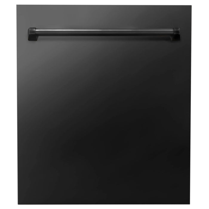 ZLINE 24" Euro Style Top Control Dishwasher in Black Stainless Steel with Traditional Style Handle, DW-BS-24 ZLINE