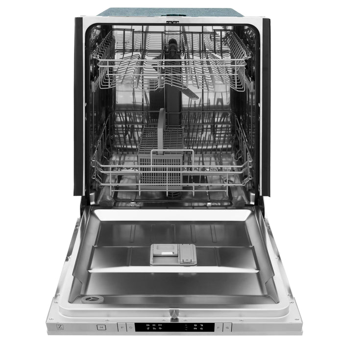 ZLINE 24" Euro Style Top Control Dishwasher in Black Stainless Steel with Traditional Style Handle, DW-BS-24 ZLINE