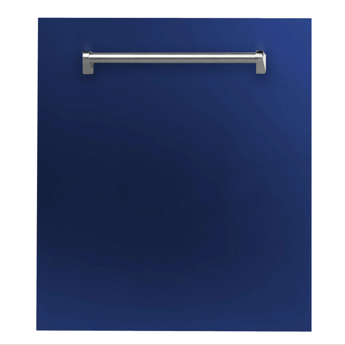 ZLINE 24" Euro Style Top Control Dishwasher in Blue Gloss with Traditional Style Handle, DW-BG-24 ZLINE