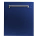 ZLINE 24" Euro Style Top Control Dishwasher in Blue Gloss with Traditional Style Handle, DW-BG-24 ZLINE