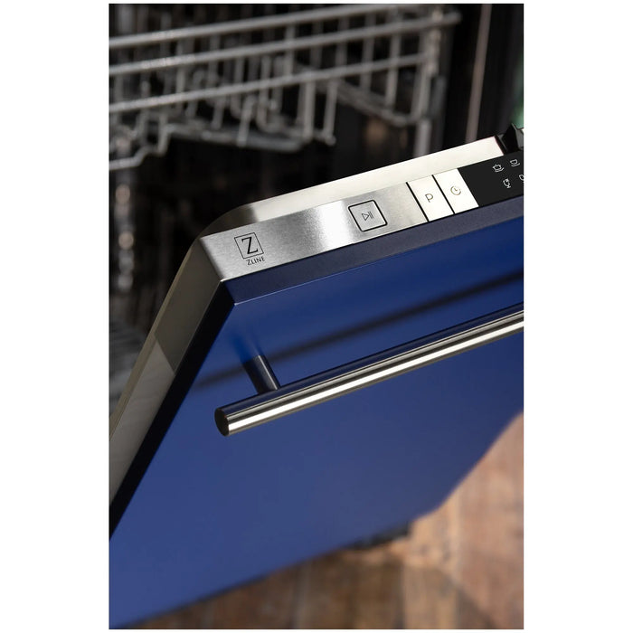 ZLINE 24" Euro Style Top Control Dishwasher in Blue Matte with Modern Style Handle, DW-BM-H-24 ZLINE Dreamwood Living