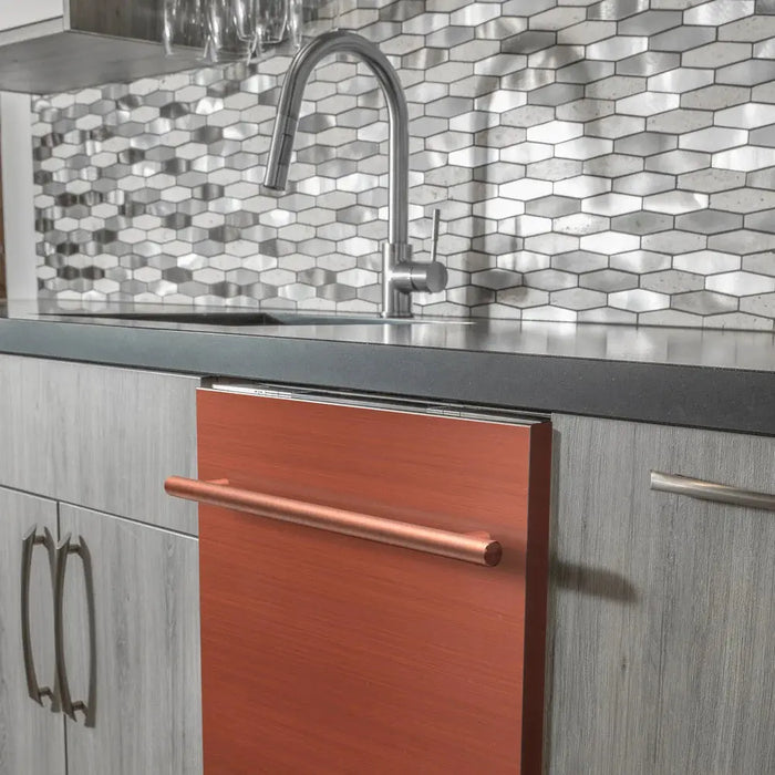 ZLINE 24" Euro Style Top Control Dishwasher in Copper with Modern Style Handle, DW-C-24 ZLINE Dreamwood Living