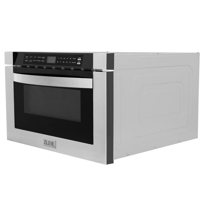 ZLINE 24" Microwave Drawer In Stainless Steel with Modern Handle, MWD-1 ZLINE