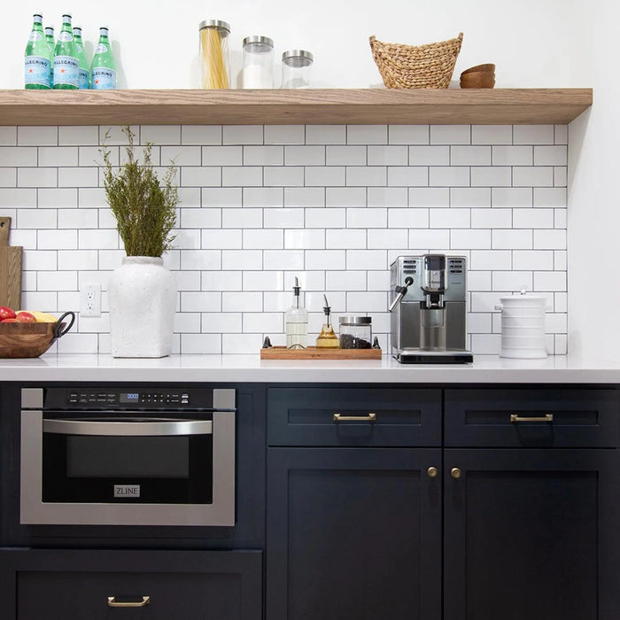 ZLINE 24" Microwave Drawer In Stainless Steel with Modern Handle, MWD-1 ZLINE