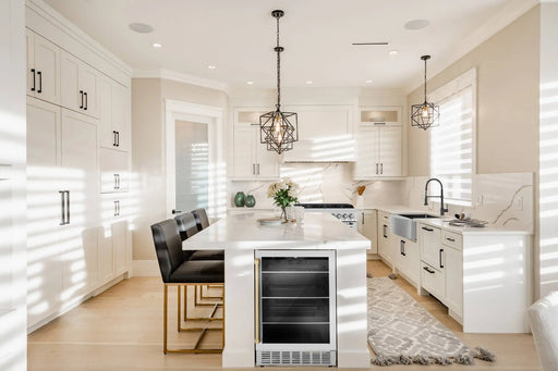 ZLINE 24" Monument Autograph Edition 154 Can Beverage Fridge in Stainless Steel with Champagne Bronze Accents, RBVZ-US-24-CB ZLINE