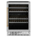 ZLINE 24" Monument Autograph Edition Dual Zone 44-Bottle Wine Cooler in Stainless Steel with Champagne Bronze Accents, RWVZ-UD-24-CB ZLINE