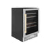 ZLINE 24" Monument Autograph Edition Dual Zone 44-Bottle Wine Cooler in Stainless Steel with Gold Accents, RWVZ-UD-24-G ZLINE