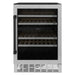 ZLINE 24" Monument Autograph Edition Dual Zone 44-Bottle Wine Cooler in Stainless Steel with Matte Black Accents, RWVZ-UD-24-MB ZLINE