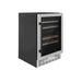 ZLINE 24" Monument Autograph Edition Dual Zone 44-Bottle Wine Cooler in Stainless Steel with Matte Black Accents, RWVZ-UD-24-MB ZLINE