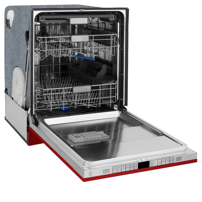 ZLINE 24" Monument Series Top Control Dishwasher in Red Gloss, DWMT-RG-24 ZLINE Dreamwood Living