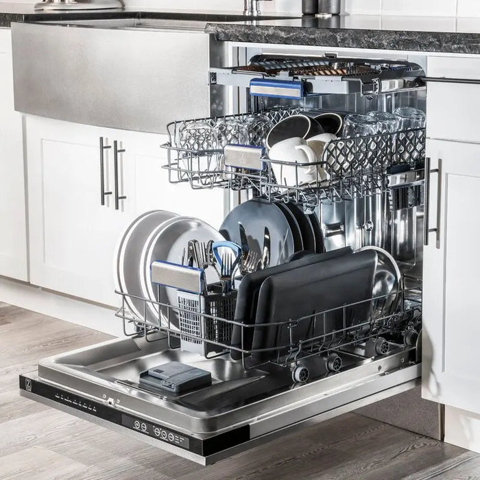 ZLINE 24" Tallac Series Top Control Dishwasher in DuraSnow® Stainless Steel with 3rd Rack, DWV-SN-24 ZLINE