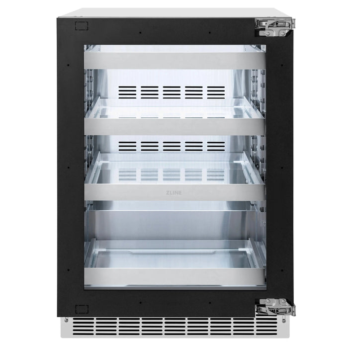 ZLINE 24" Touchstone 151 Can Beverage Fridge with Panel Ready Glass Door,  RBSPO-24 ZLINE Dreamwood Living