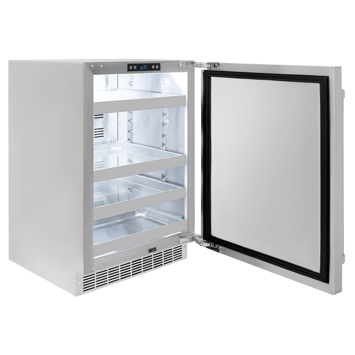 ZLINE 24" Touchstone 151 Can Beverage Fridge with Solid Stainless Steel Door,  RBSO-ST-24 ZLINE Dreamwood Living
