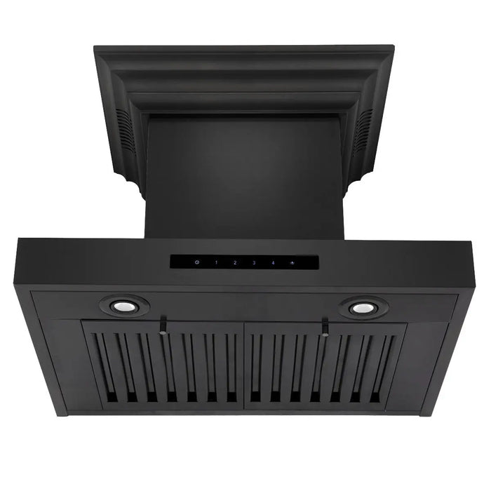 ZLINE 24" Wall Mount Range Hood in Black Stainless Steel with CrownSound® Speakers, BSKENCRN-BT-24 (Out of Stock) ZLINE Dreamwood Living