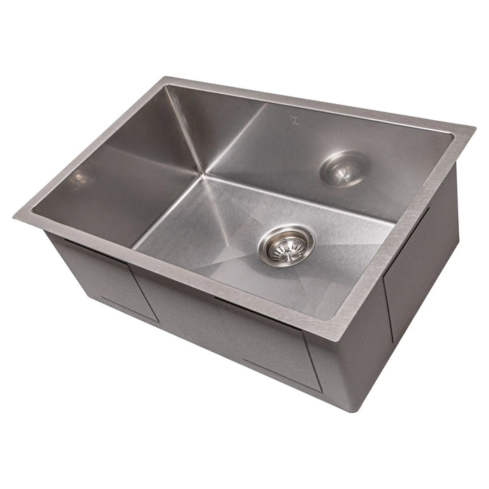 ZLINE 27" Meribel Undermount Single Bowl DuraSnow® Stainless Steel Kitchen Sink with Bottom Grid, SRS-27S ZLINE Dreamwood Living