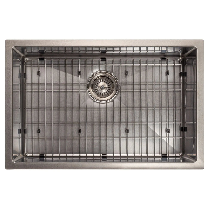 ZLINE 27" Meribel Undermount Single Bowl DuraSnow® Stainless Steel Kitchen Sink with Bottom Grid, SRS-27S ZLINE Dreamwood Living