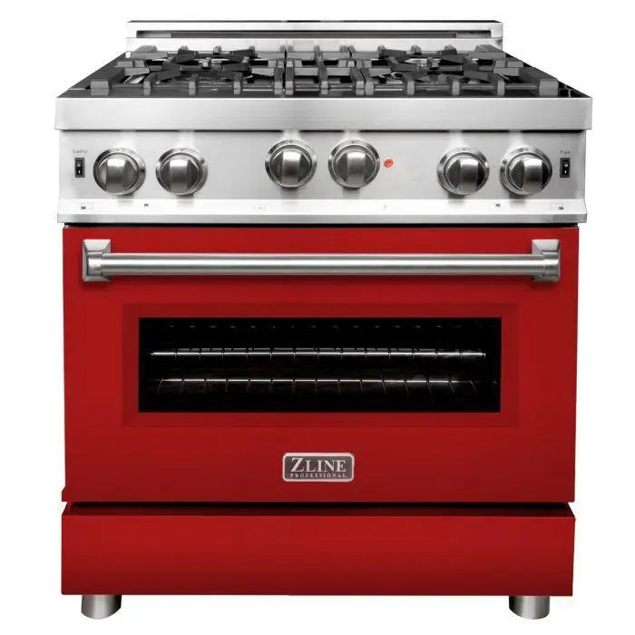 ZLINE 30" All Gas Range in Stainless Steel with Red Matte Door, RG-RM-30 ZLINE