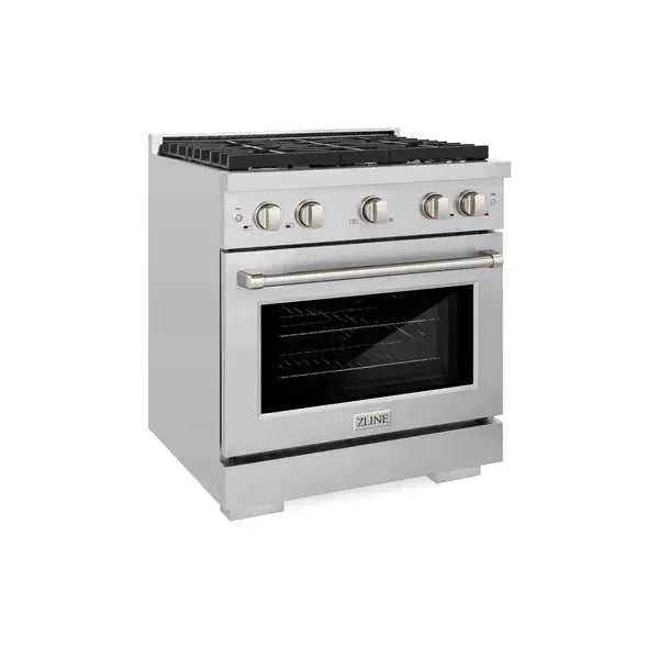 ZLINE 30" All Gas Range with Convection Oven and 4 Brass Burners in Stainless Steel, SGR-BR-30 ZLINE Dreamwood Living