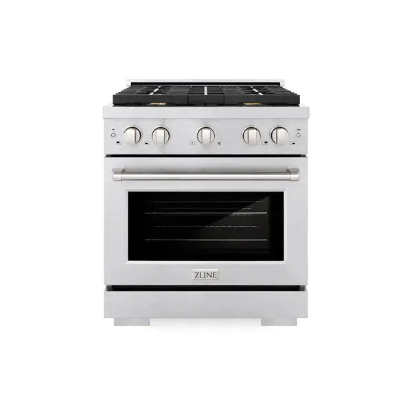 ZLINE 30" All Gas Range with Convection Oven and 4 Brass Burners in Stainless Steel, SGR-BR-30 ZLINE Dreamwood Living