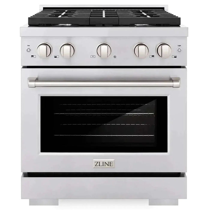 ZLINE 30" All Gas Range with Convection Oven and 4 Burners in Stainless Steel, SGR30 ZLINE