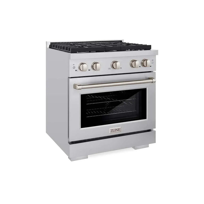ZLINE 30" All Gas Range with Convection Oven and 4 Burners in Stainless Steel, SGR30 ZLINE