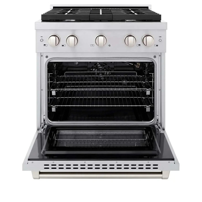 ZLINE 30" All Gas Range with Convection Oven and 4 Burners in Stainless Steel, SGR30 ZLINE