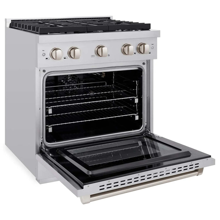 ZLINE 30" All Gas Range with Convection Oven and 4 Burners in Stainless Steel, SGR30 ZLINE