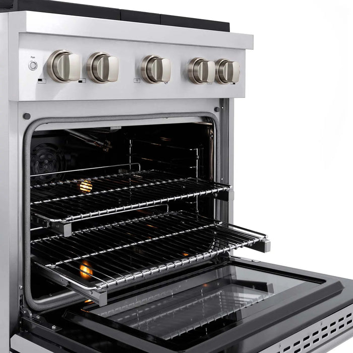 ZLINE 30" All Gas Range with Convection Oven and 4 Burners in Stainless Steel, SGR30 ZLINE