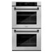 ZLINE 30" Autograph Double Wall Oven with Air Fry and Self-Clean in DuraSnow® Stainless Steel and Black Matte Handle, WADSZ-30-MB ZLINE Dreamwood Living