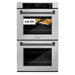 ZLINE 30" Autograph Double Wall Oven with Air Fry and Self-Clean in DuraSnow® Stainless Steel and Black Matte Handle, WADSZ-30-MB ZLINE Dreamwood Living