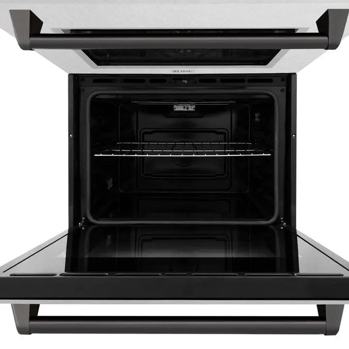 ZLINE 30" Autograph Double Wall Oven with Air Fry and Self-Clean in DuraSnow® Stainless Steel and Black Matte Handle, WADSZ-30-MB ZLINE Dreamwood Living