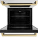 ZLINE 30" Autograph Double Wall Oven with Air Fry and Self-Clean in DuraSnow® Stainless Steel and Champagne Bronze Handle, WADSZ-30-CB ZLINE Dreamwood Living