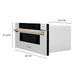 ZLINE 30" Autograph Edition Built-In Microwave Drawer In DuraSnow® Stainless Steel With Gold Accents, MWDZ-30-SS-G ZLINE
