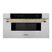 ZLINE 30" Autograph Edition Built-In Microwave Drawer In Stainless Steel With Champagne Bronze Accents, MWDZ-30-CB ZLINE