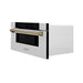 ZLINE 30" Autograph Edition Built-In Microwave Drawer In Stainless Steel With Champagne Bronze Accents, MWDZ-30-CB ZLINE