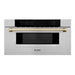 ZLINE 30" Autograph Edition Built-In Microwave Drawer In Stainless Steel With Gold Accents, MWDZ-30-G ZLINE