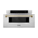 ZLINE 30" Autograph Edition Built-In Microwave Drawer In Stainless Steel With Gold Accents, MWDZ-30-G ZLINE